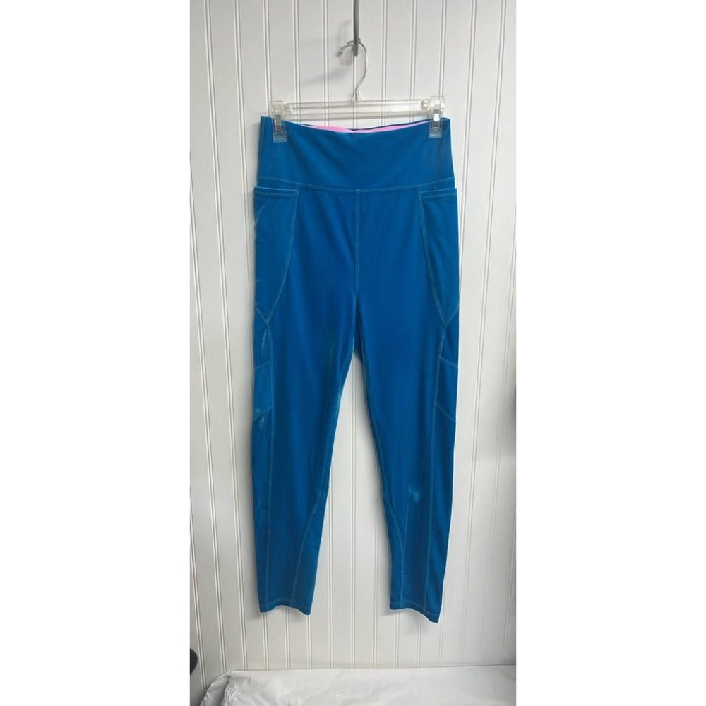 Lilly Pulitzer Luxletic Blue Velvet High Rise Leggings with Pockets Size Medium